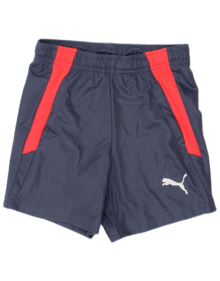 Puma Short de sport garçon 5-6 ans Bleu marine Colourblock Polyester