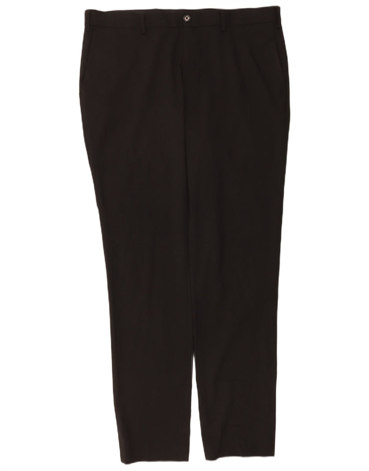 Marks & Spencer Pantalon chino coupe slim pour homme W38 L33 Noir Polyester