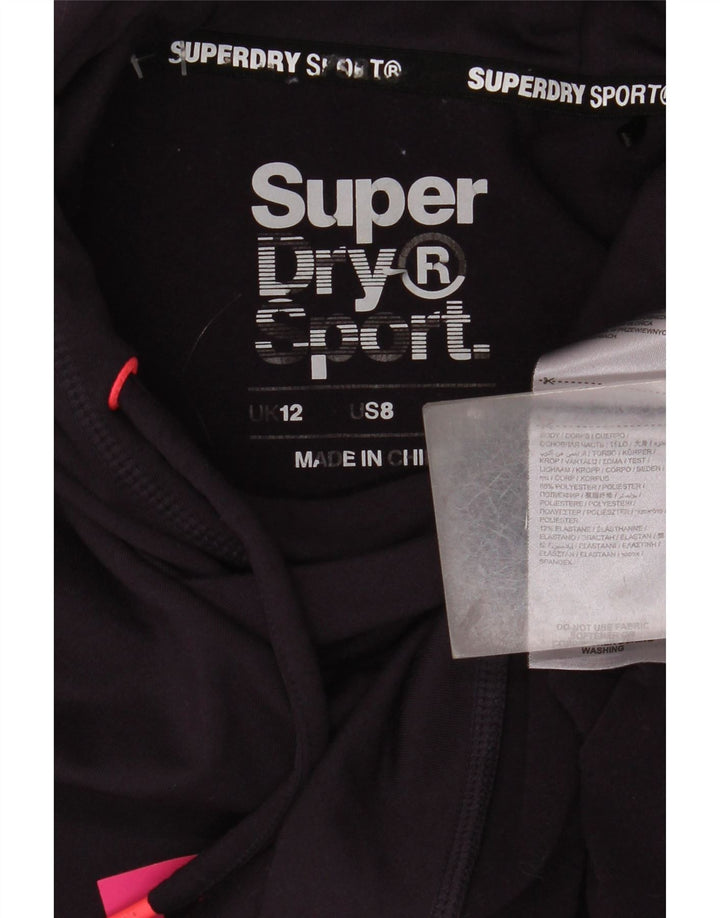 Superdry Pull à capuche graphique pour femme UK 12 Violet moyen Polyester