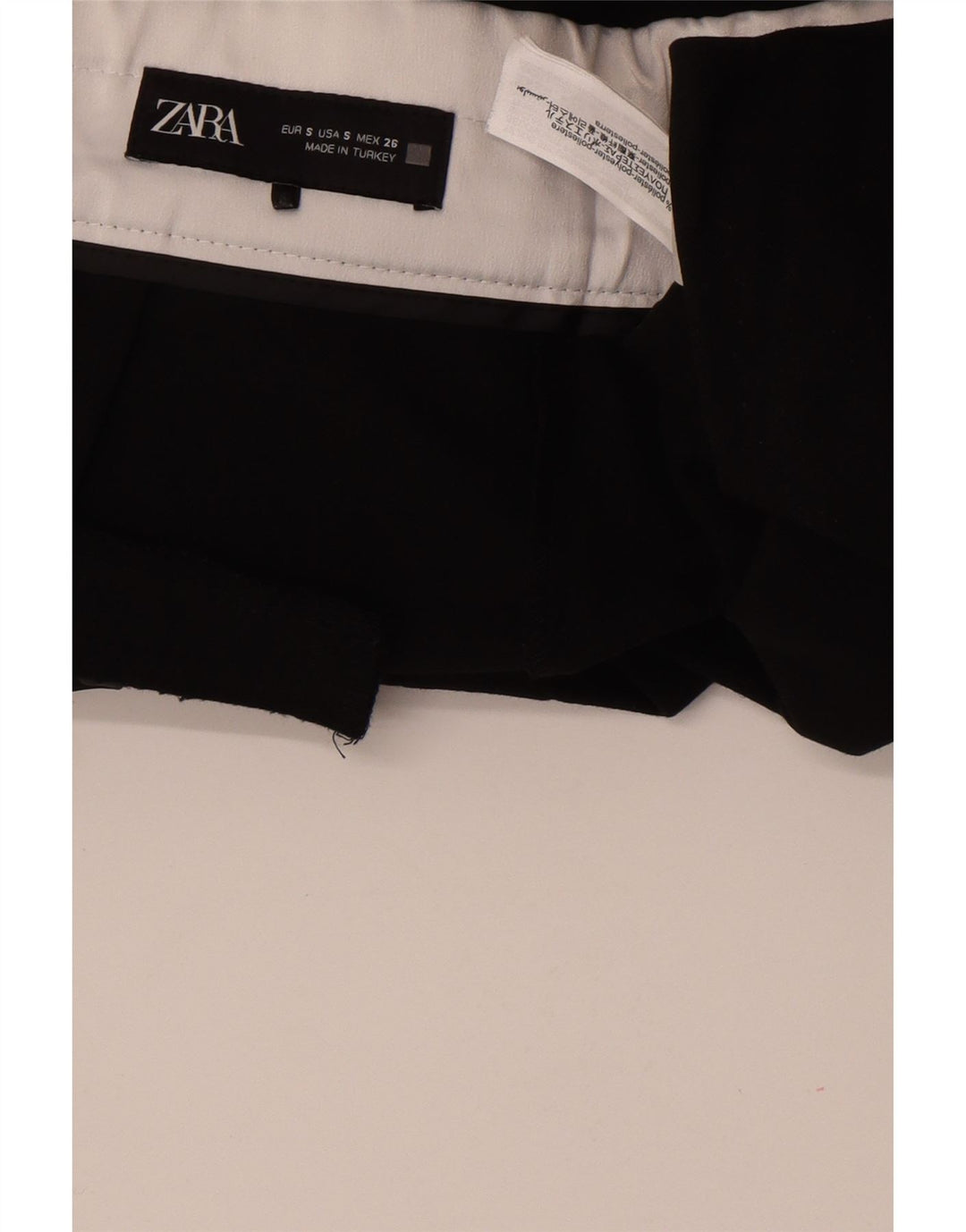 Pantalon Chino Pegged Femme Zara Petit W26 L30 Noir Polyester