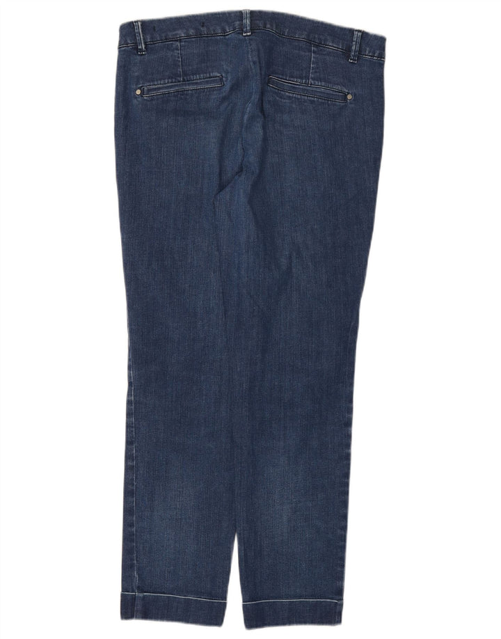 Marella Jean Slim Femme UK 12 Moyen W32 L27 Bleu Coton