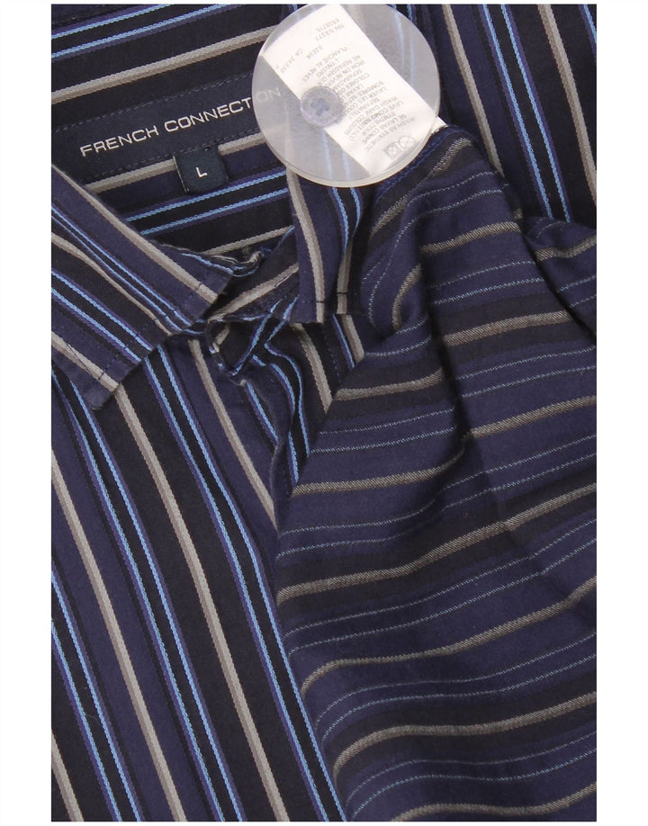 French Connection Chemise Homme Large Bleu Rayé