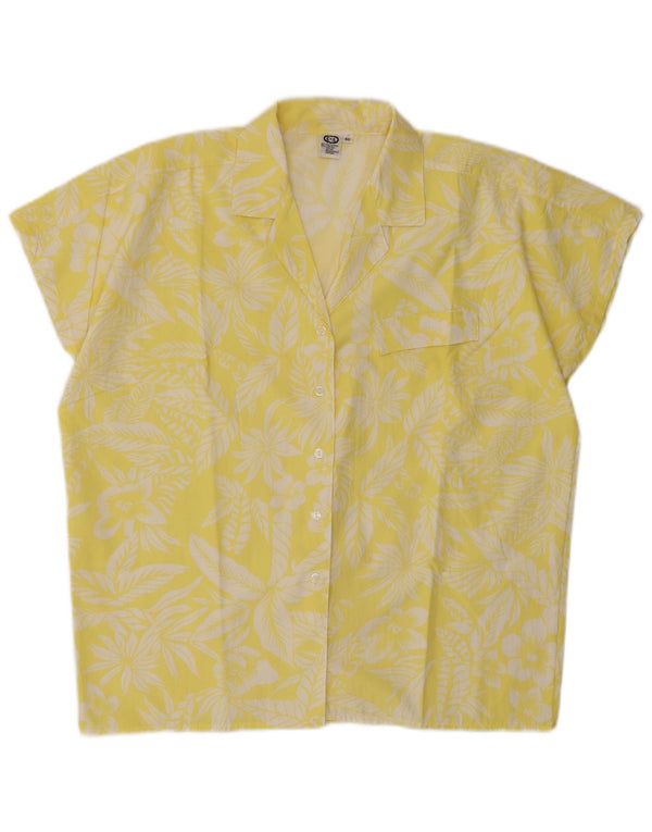 C & A Chemisier surdimensionné à manches courtes pour femme EU 40 Jaune moyen floral