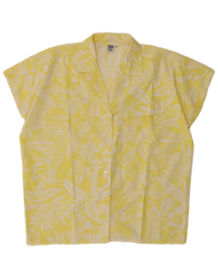 C & A Chemisier surdimensionné à manches courtes pour femme EU 40 Jaune moyen floral