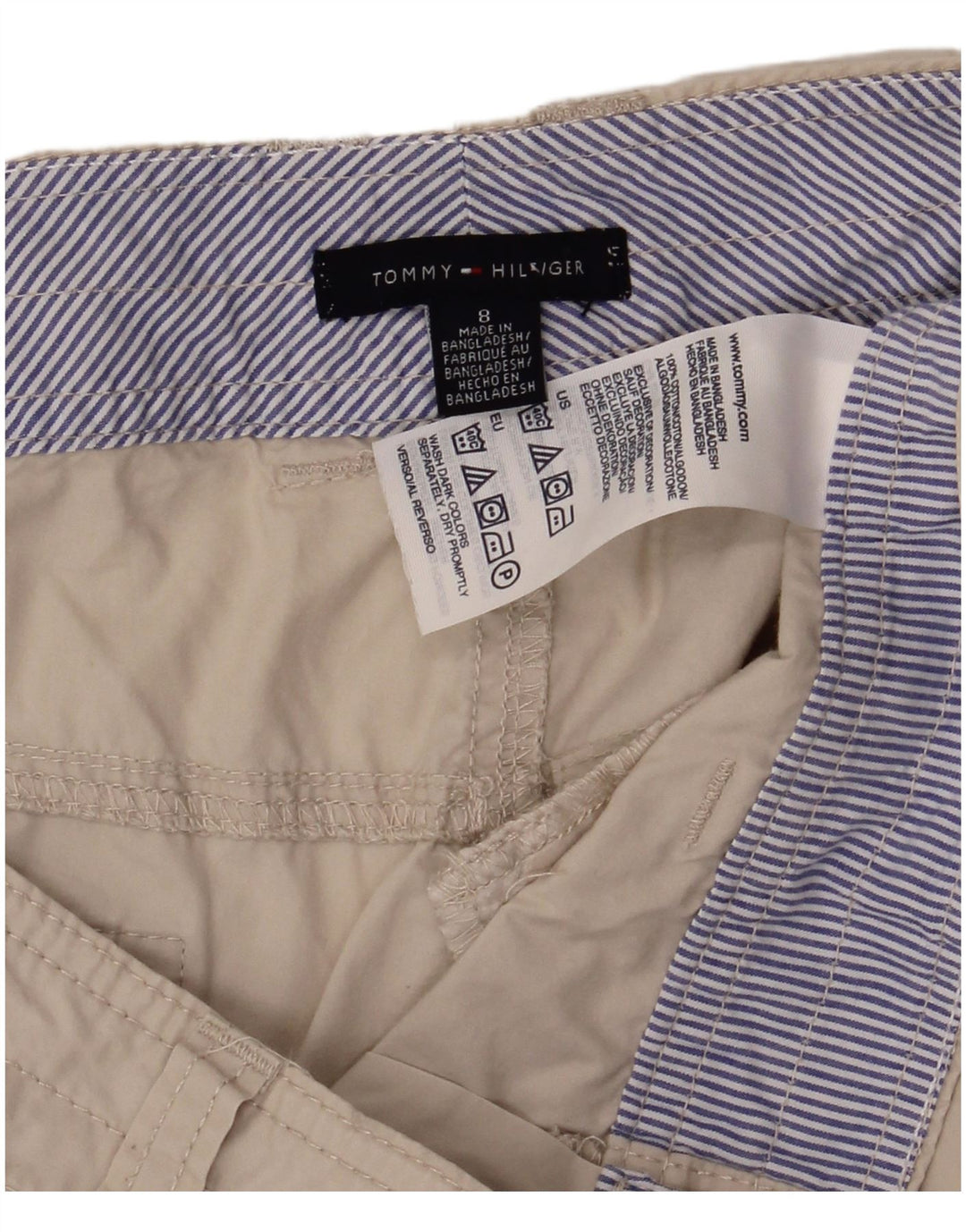 Tommy Hilfiger Pantalon cargo cargo pour femme US 8 Medium W32 L22 Coton beige