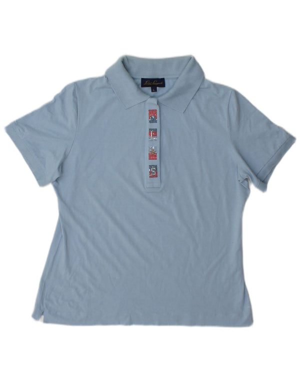 Luisa Spagnoli Polo Femme UK 16 Large Bleu Viscose