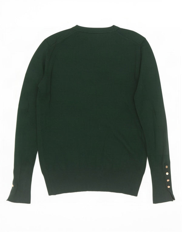 Zara Pull ras du cou pour femme UK 12 Viscose vert moyen