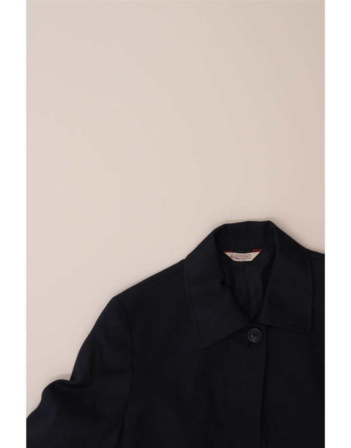 STEFANEL Womens Blazer Jacket UK 14 Medium Navy Blue Polyamide Vintage Stefanel and Second-Hand Stefanel from Messina Hembry 