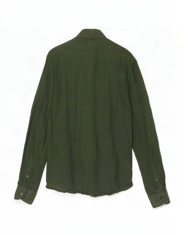 Reiss Chemise Regular Fit Homme Vert Moyen Lin