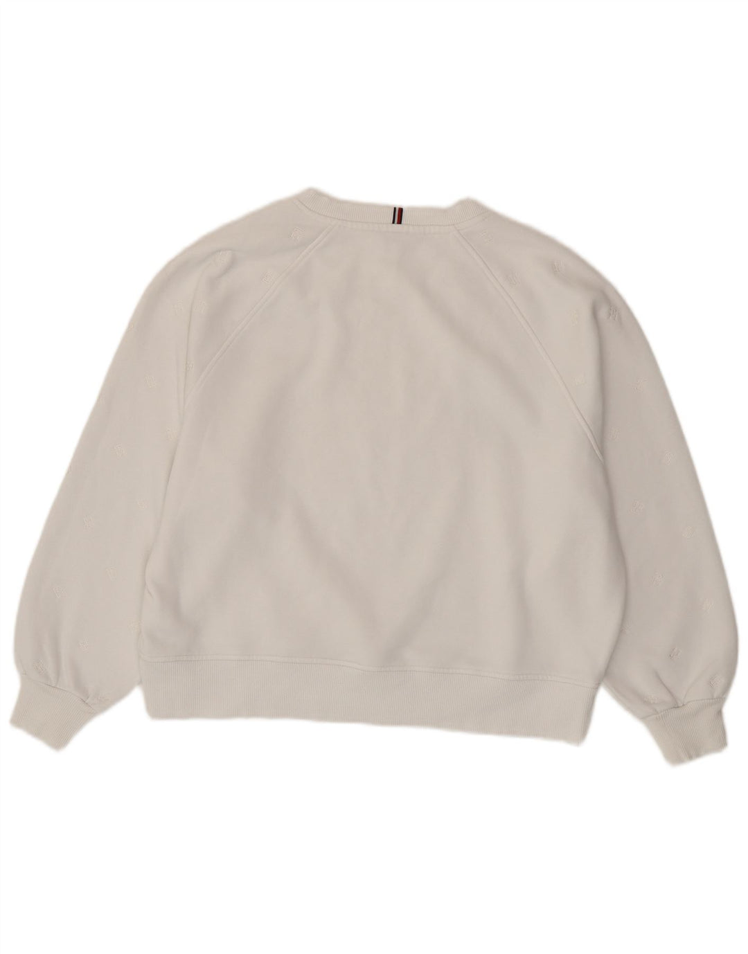 TOMMY HILFIGER Sweat-shirt surdimensionné pour femme UK 16 Grand coton blanc