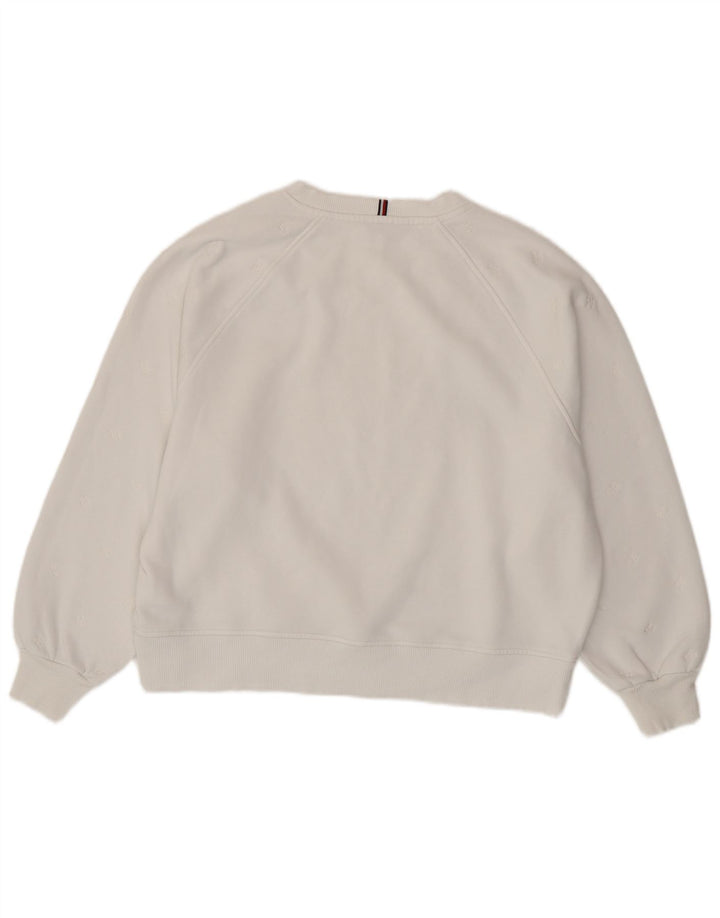 TOMMY HILFIGER Sweat-shirt surdimensionné pour femme UK 16 Grand coton blanc