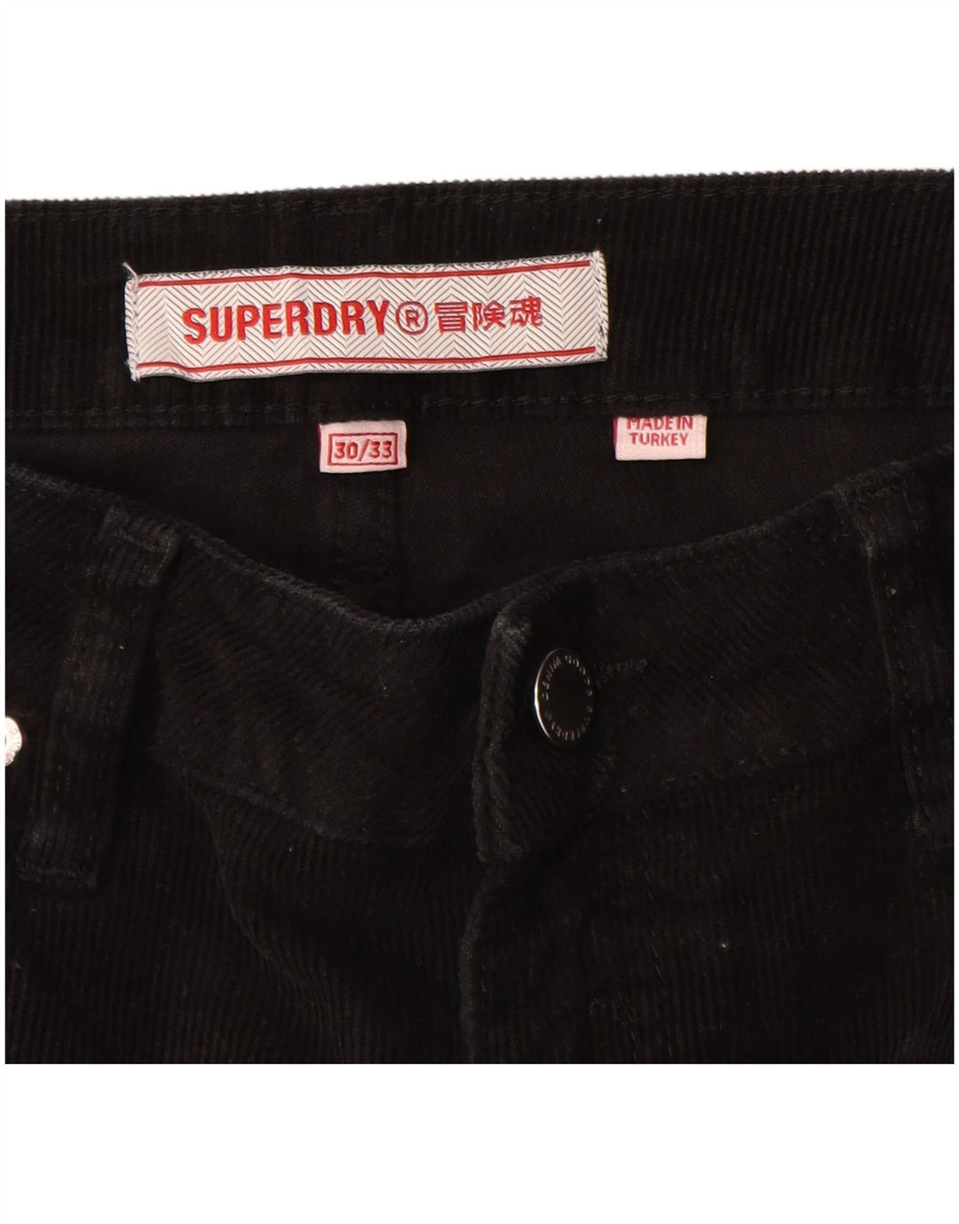 Superdry Pantalon Bootcut En Velours Côtelé Femme W30 L30 Noir