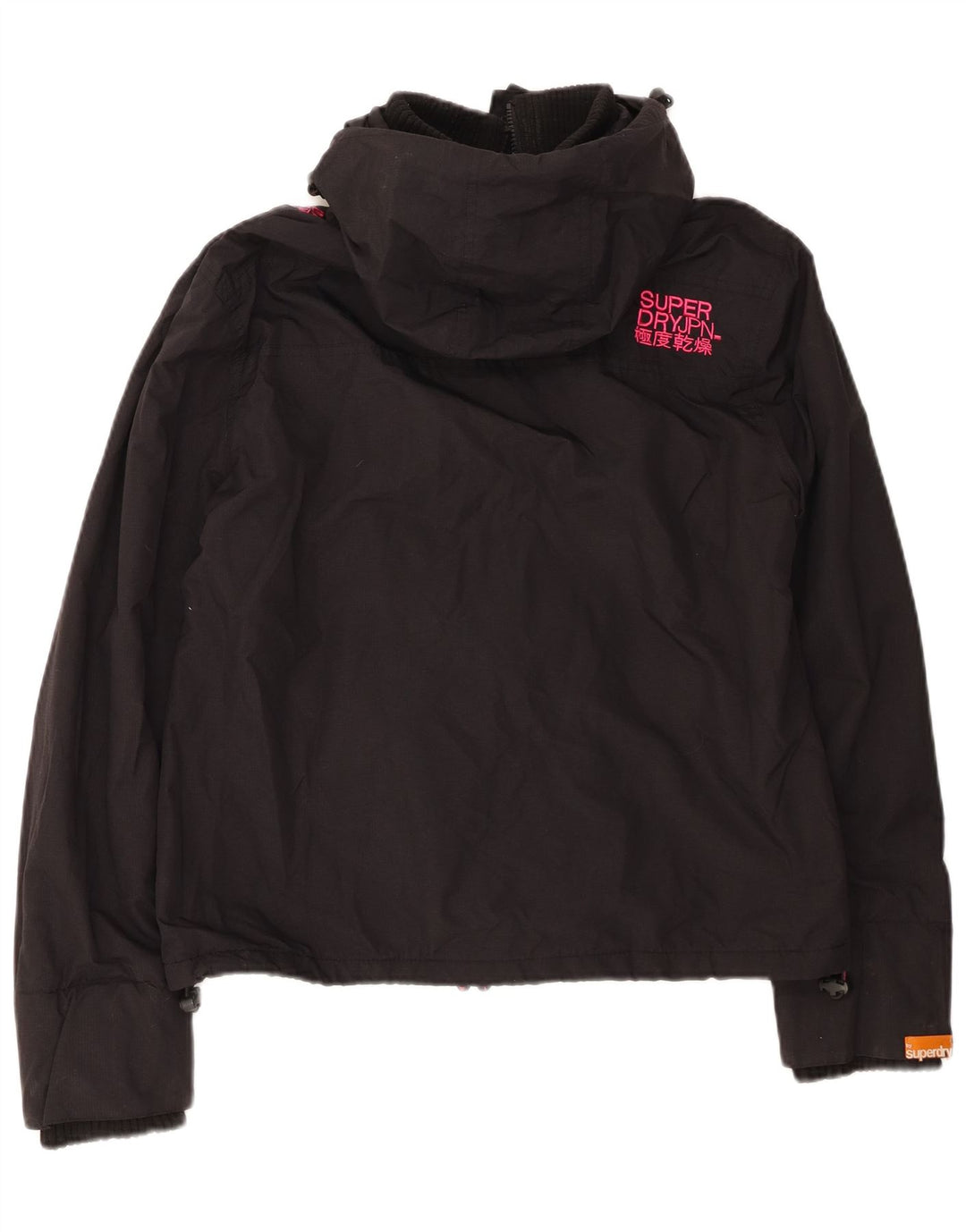 Superdry Veste coupe-vent à capuche pour femme UK 18 XL Nylon noir
