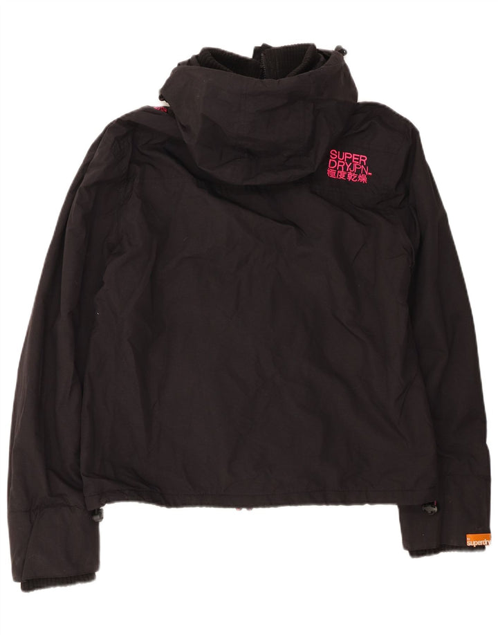 Superdry Veste coupe-vent à capuche pour femme UK 18 XL Nylon noir