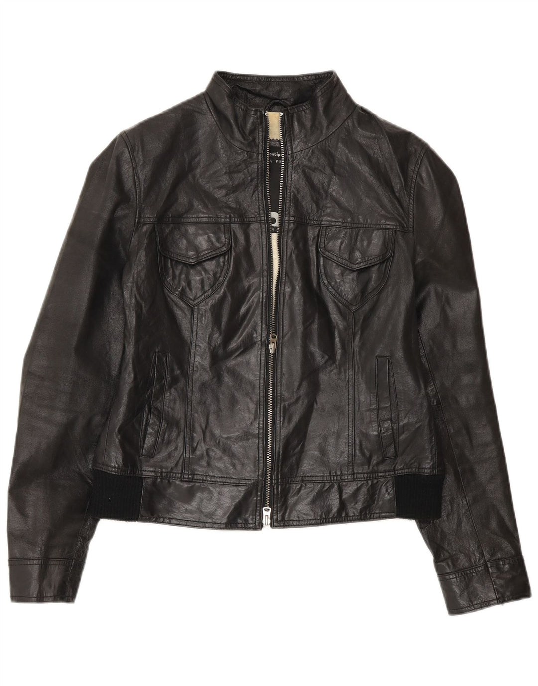 Conbipel Veste En Cuir Femme IT 44 Moyen Noir