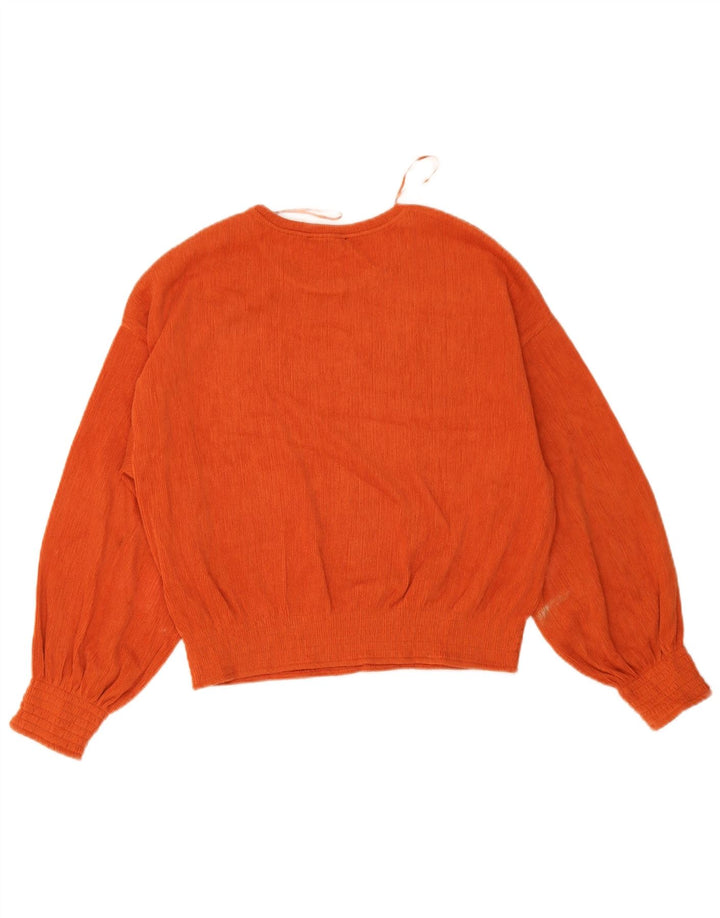 Zara Chemisier surdimensionné à manches longues pour femme UK 10 Petit Orange Polyester