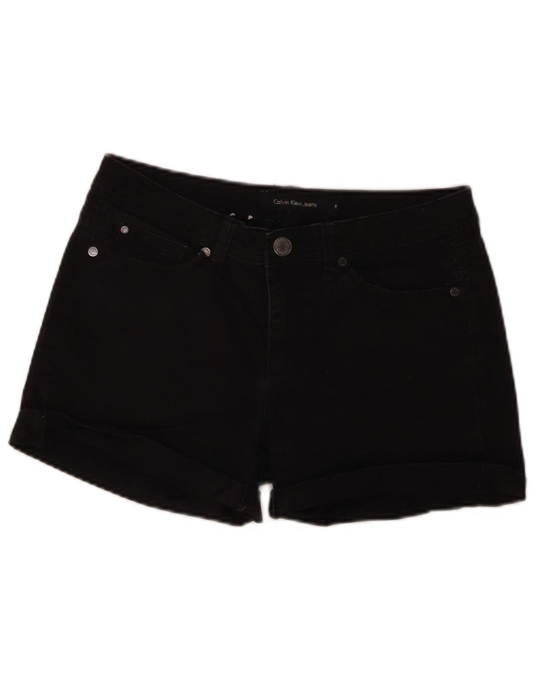 Calvin Klein Short en jean pour femme US 8 Medium W28 Noir Coton