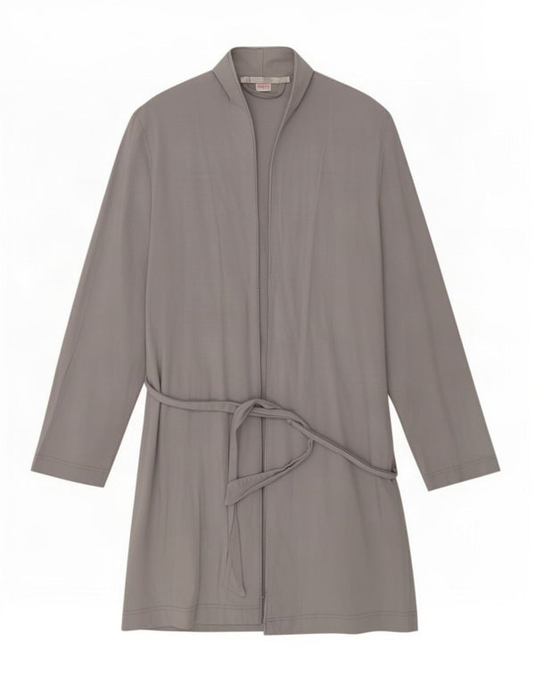 Zara Womens Longline Cardigan Top UK 12 Gris Moyen Coton