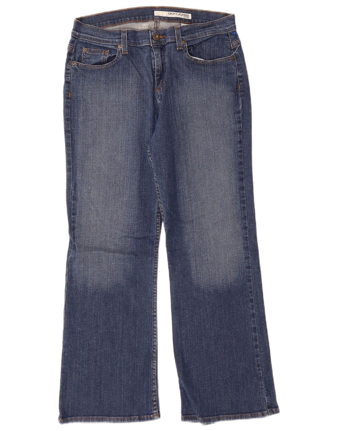 DKNY Jean bootcut pour femme Petites US 10 Large W30 L26 Bleu Coton