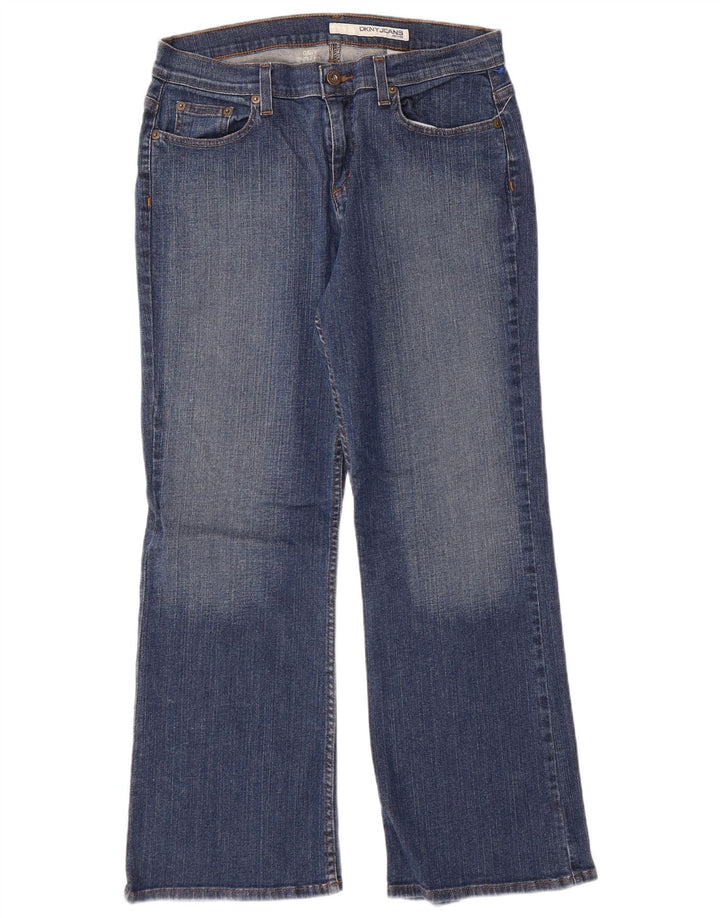 DKNY Jean bootcut pour femme Petites US 10 Large W30 L26 Bleu Coton