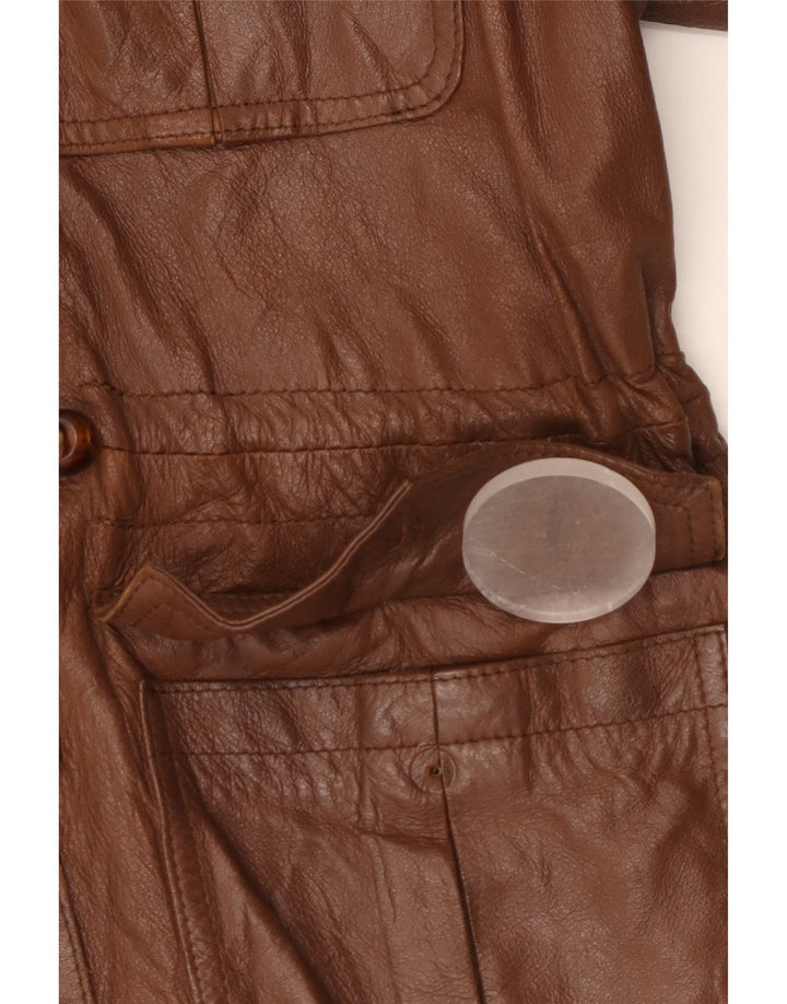 Erika Veste en cuir militaire pour femme IT 44 Marron moyen