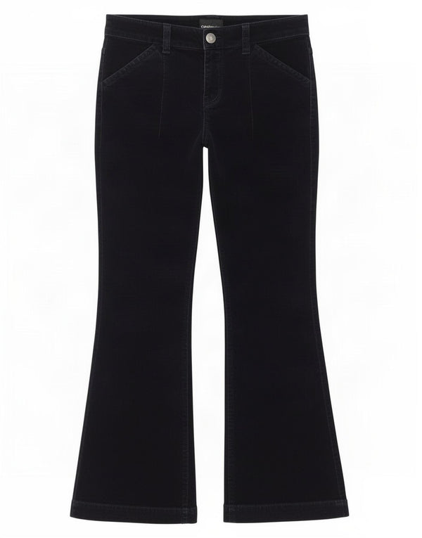 Calvin Klein Jeans Pantalon Bootcut en velours côtelé pour femme W29 L28 Bleu marine