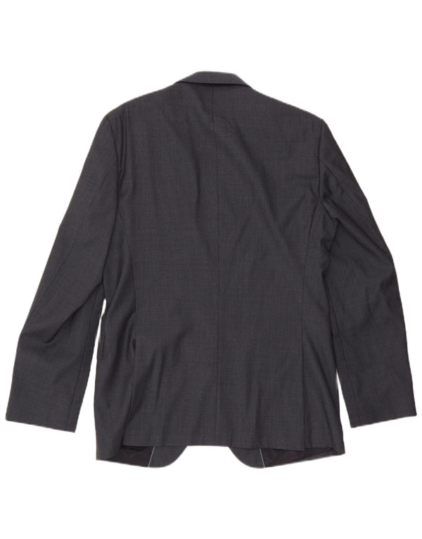 Hugo Boss Veste blazer à 2 boutons pour homme EU 48 en laine pied-de-poule gris moyen