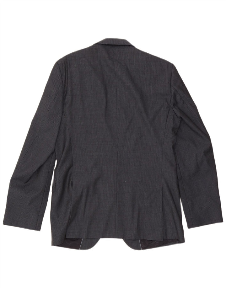 Hugo Boss Veste blazer à 2 boutons pour homme EU 48 en laine pied-de-poule gris moyen