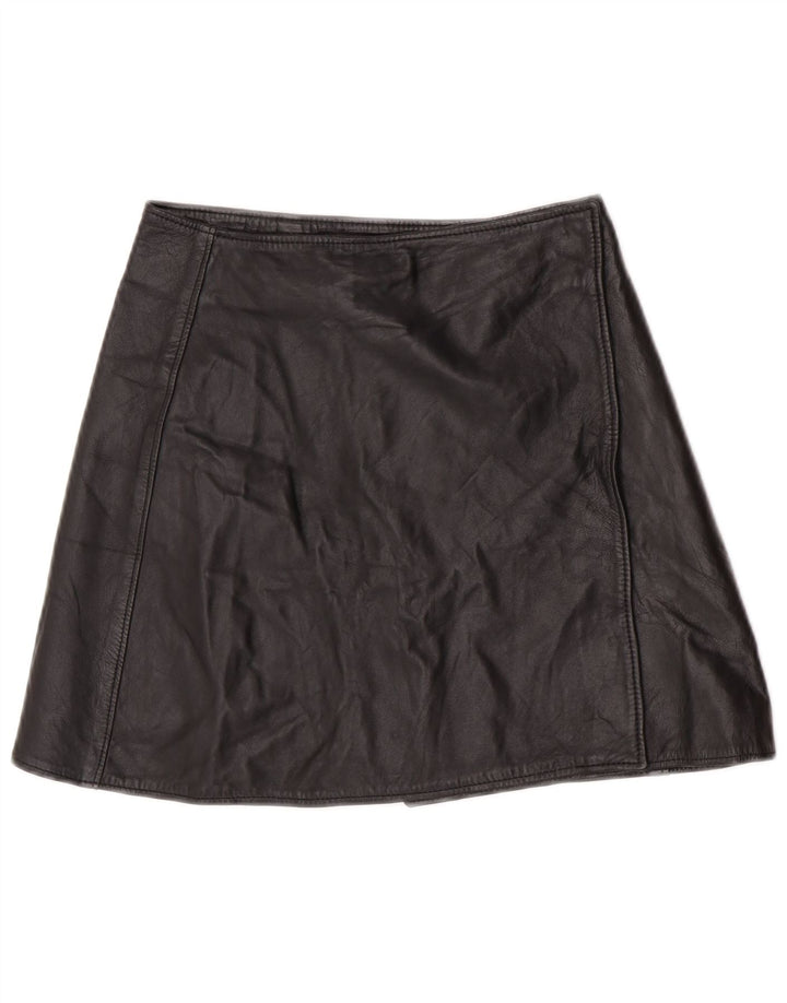 Conbipel Jupe Portefeuille En Cuir Femme IT 44 Medium W32 Cuir Noir