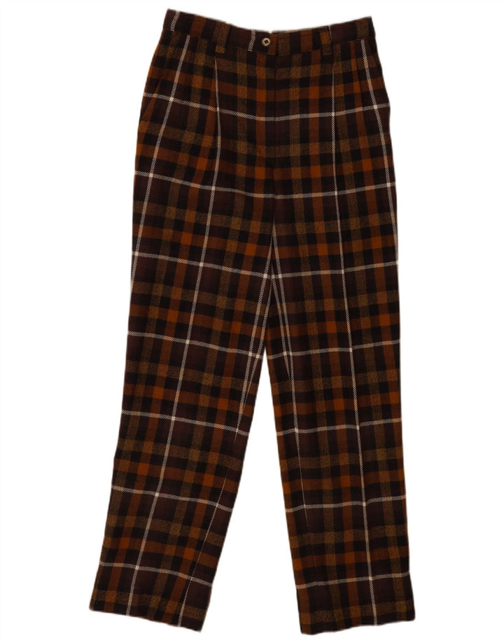 Pantalon décontracté vintage femme chevillé W26 L28 carreaux multicolores