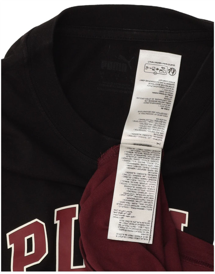 Puma T-Shirt Graphique Haut Petit Homme Bordeaux Colorblock Cotton