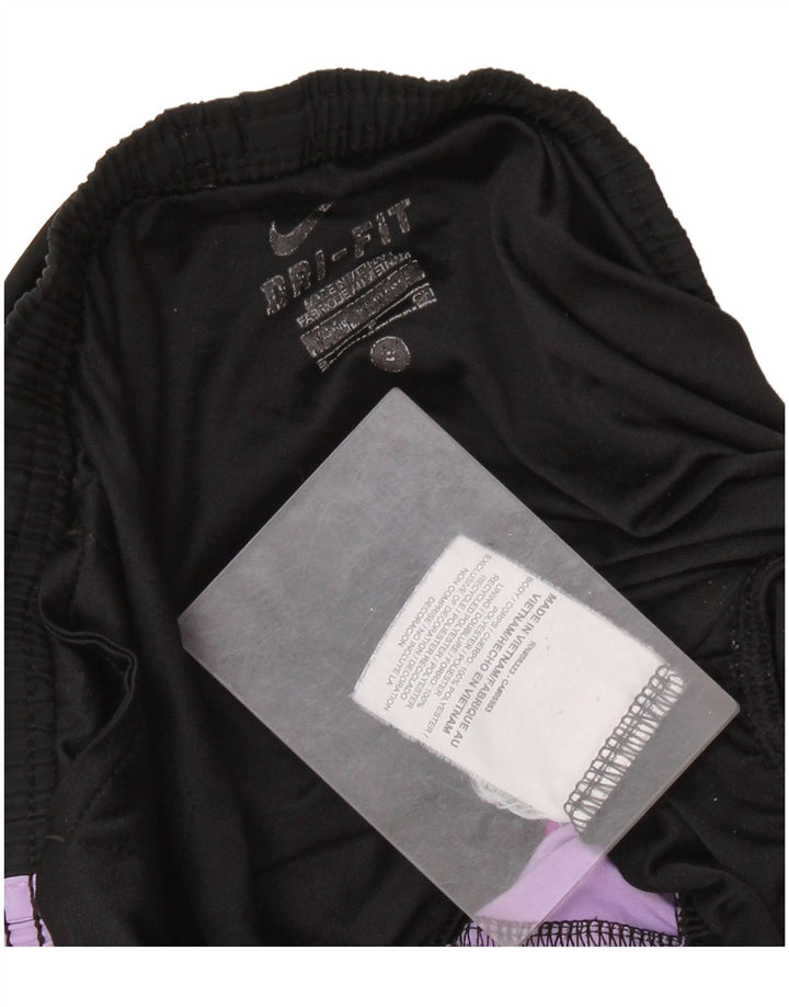 NIKE Short de sport Dri Fit pour femme UK 10 Petit Noir Colorblock Polyester