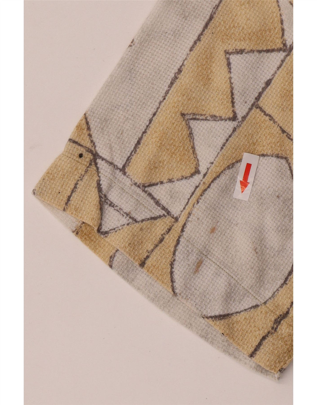 E.B. Company Chemise à manches courtes pour homme Taille 37/38 Petit Beige Géométrique