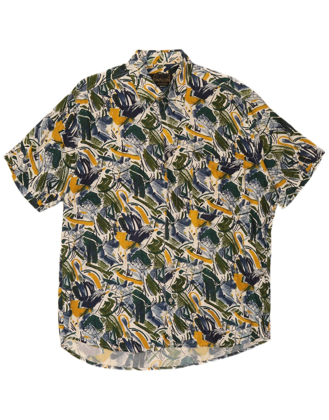 Chemise à Manches Courtes à Motif Abstrait Homme Papillon Multicolore Moyen