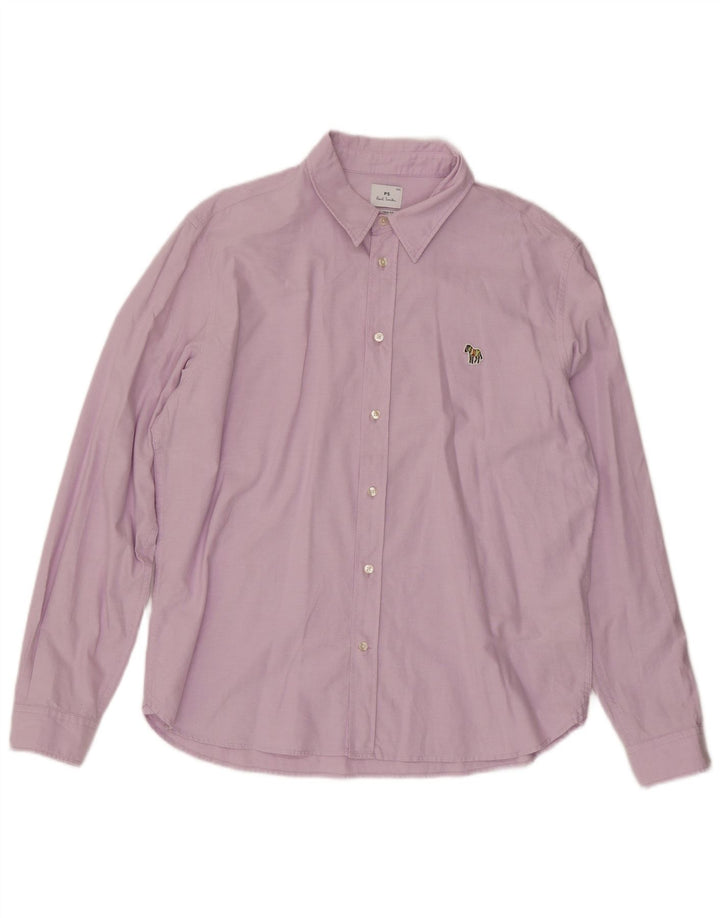 Paul Smith Chemise coupe ajustée pour homme 2XL en coton violet