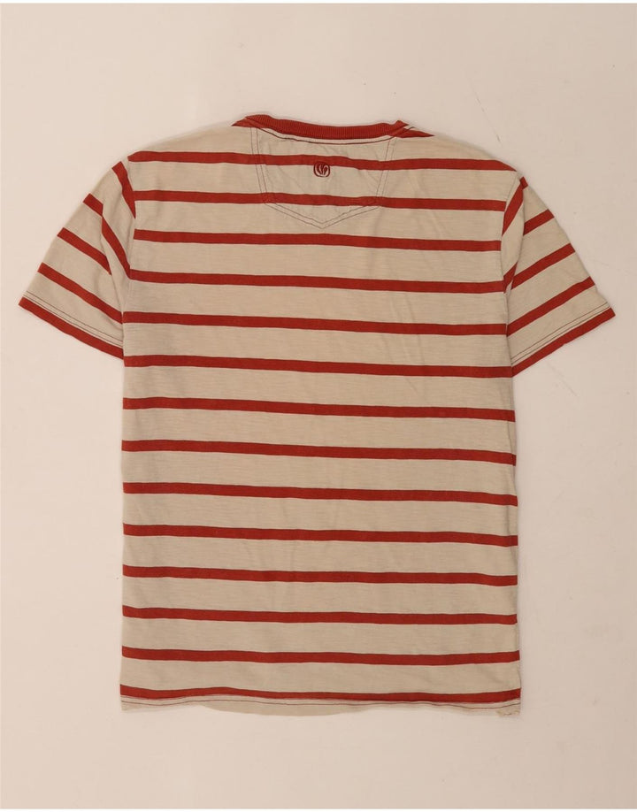 Fat Face T-Shirt Homme Coton Rayé Beige Moyen