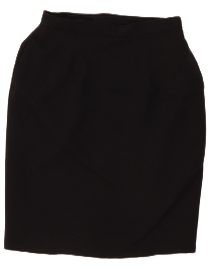 jupe crayon femme vintage W28 laine noire moyenne
