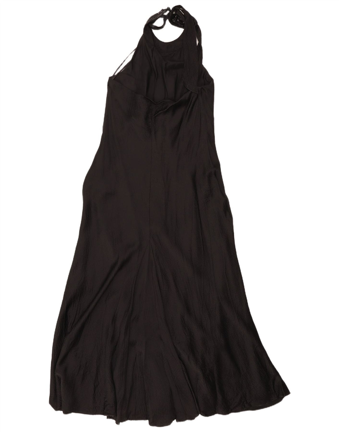 Monsoon Robe Maxi Licou Femme UK 16 Grande Soie Noire