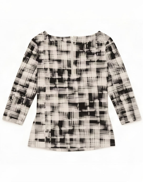 Phase Eight Chemisier à manches 3/4 pour femme UK 12 Medium Black Check Viscose