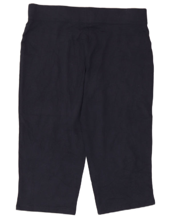 Marks & Spencer Pantalon de survêtement Capri pour femme UK 12 Bleu marine moyen
