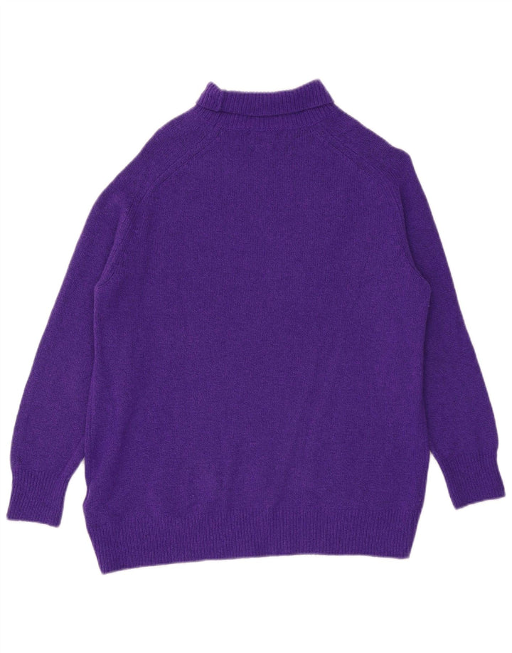 Massimo Dutti Pull col roulé pour femme UK 14 Laine violet moyen