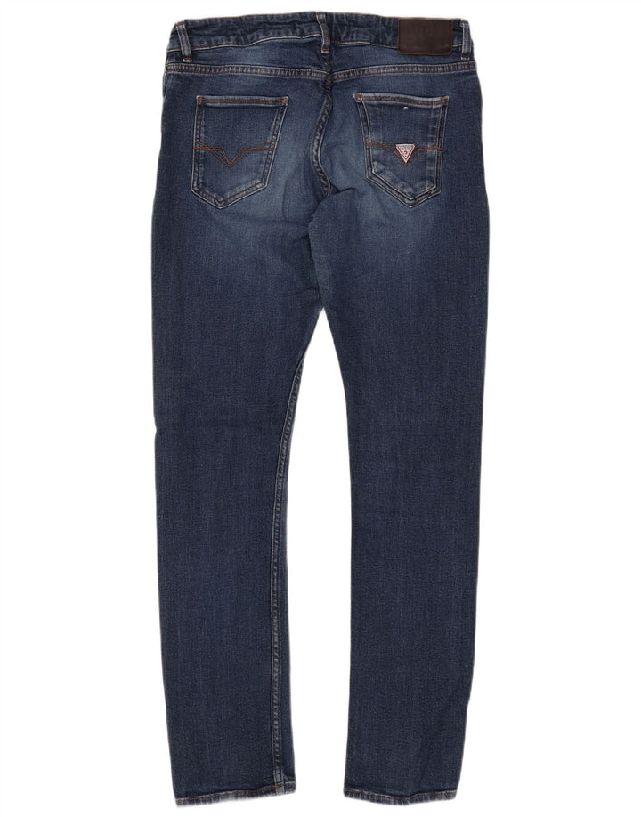 GUESS Femme Miami Skinny Jeans W34 L31 Bleu Coton