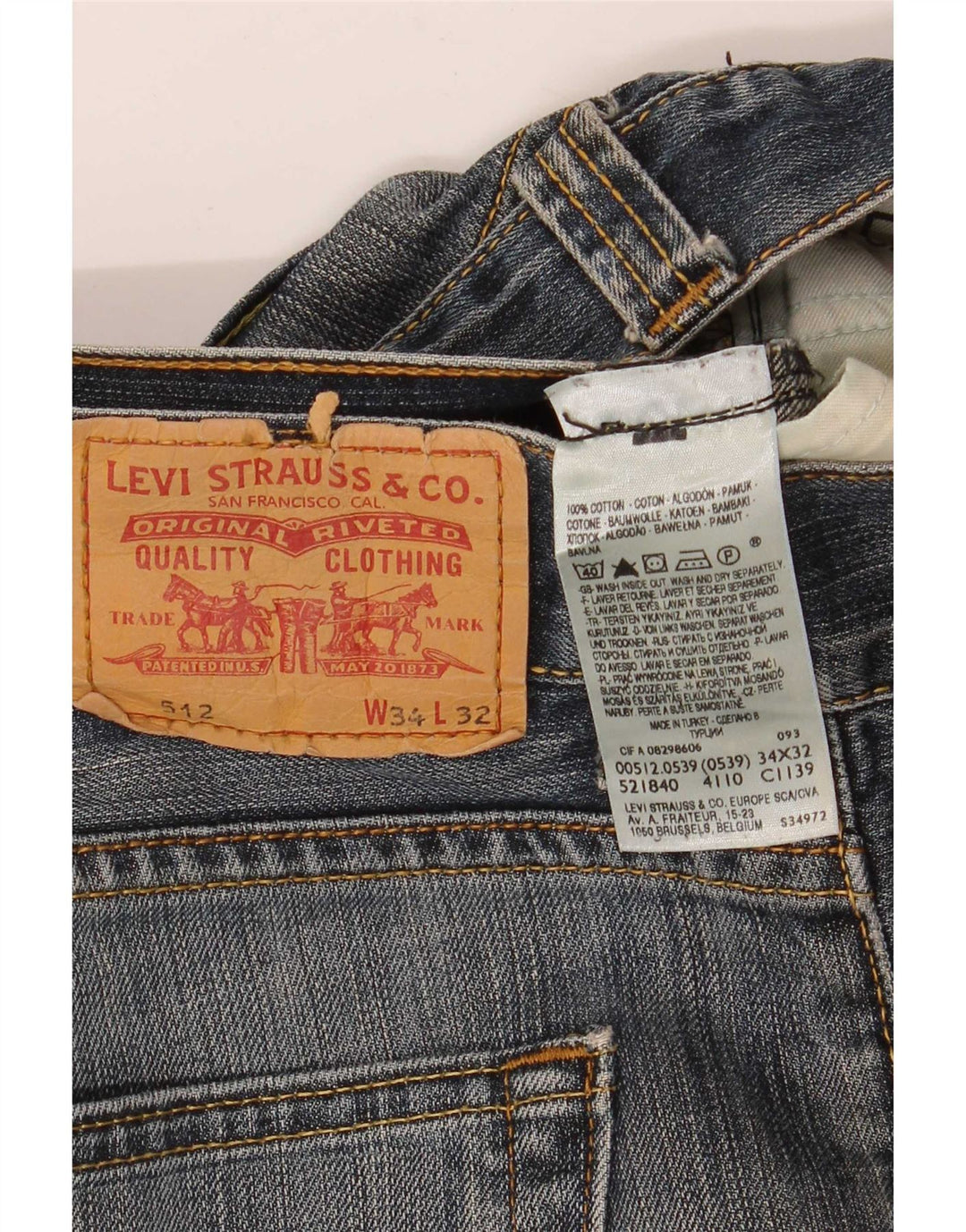 Levi's Jean 512 Bootcut Homme Bleu W34 L32 Coton