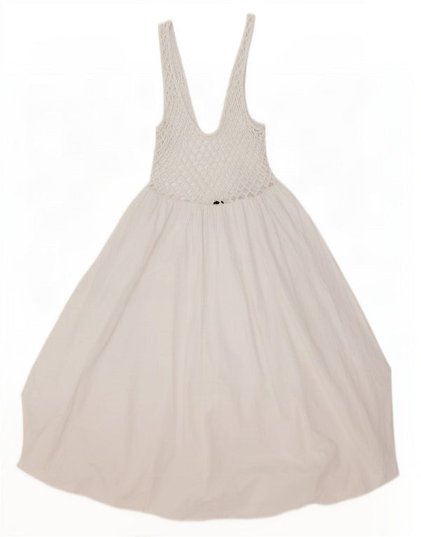 Zara Robe bulle sans manches pour femme UK 14 Large Blanc