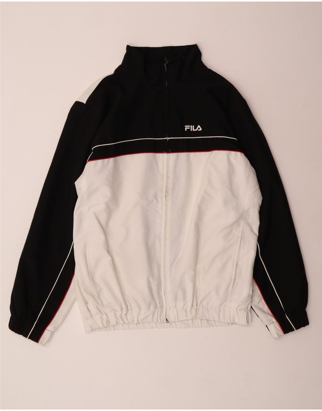 Fila Veste de survêtement pour homme Large en polyester color block blanc cassé