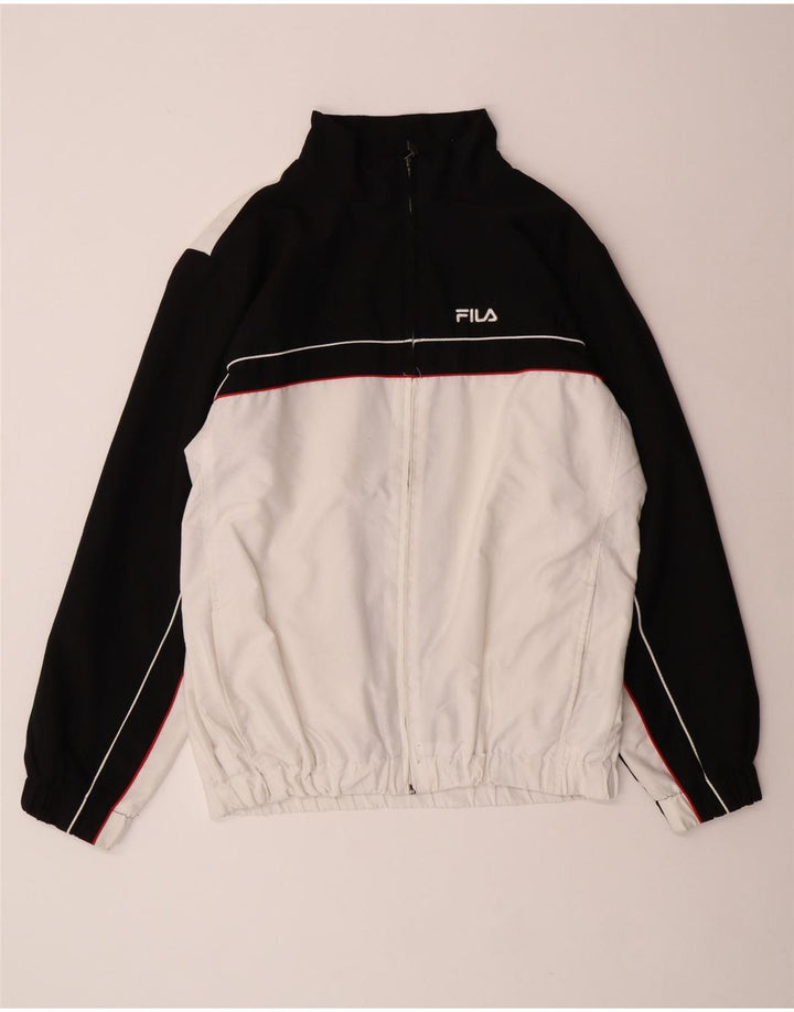 Fila Veste de survêtement pour homme Large en polyester color block blanc cassé