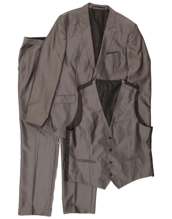 Angelo Litrico Costume 3 pièces pour homme IT 56 3XL W42 L34 Gris Polyester
