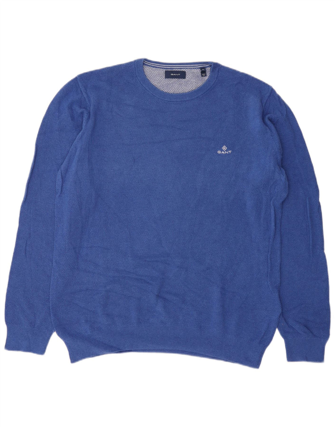 Gant Pull col rond homme XL bleu coton