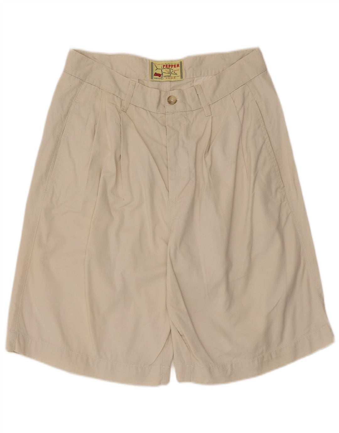 vintage Mens Pegged Chino Shorts IT 48 Moyen W30 Coton Beige