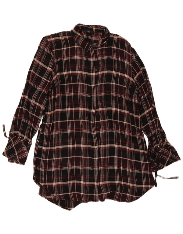 Robe Chemise Femme UK 18 XL Viscose à Carreaux Rouge